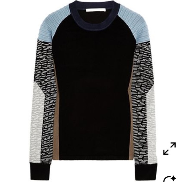 JONATHAN SIMKHAI Light and Dark Blue Apres-Ski Sweater - Size M - Picture 13 of 15